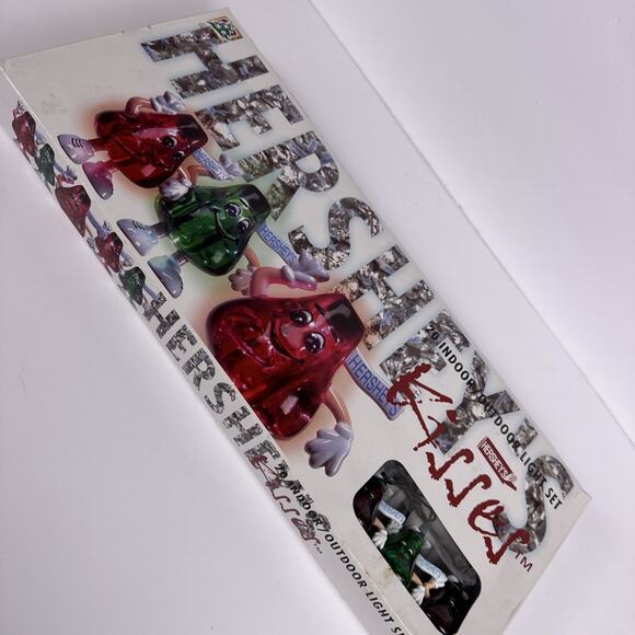 VTG Hershey’s Kisses Holiday Light Set Red Green Christmas Candy Collectible - Picture 1 of 9